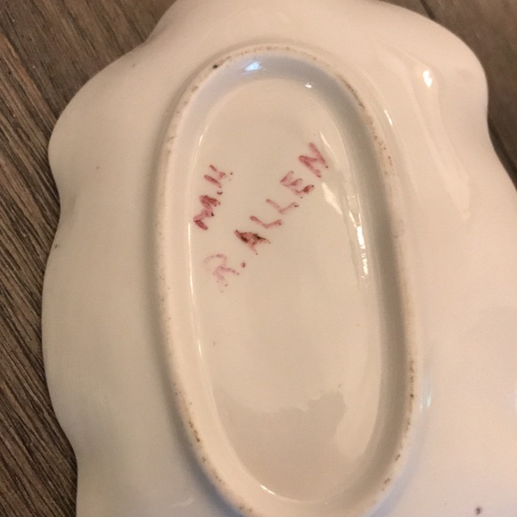 Vintage serving plates lemon servers nappy dishes hand painted R Allen 1950’s 3 - Picture 5 of 16